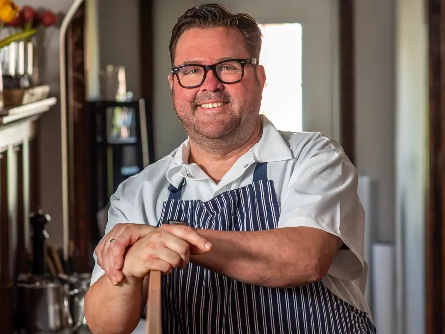 Chef Dennis DeBellis at John's Cafe in Woodbury, Connecticut. 