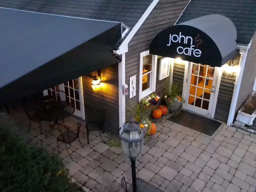 Outside view of the restaurant in the early evening